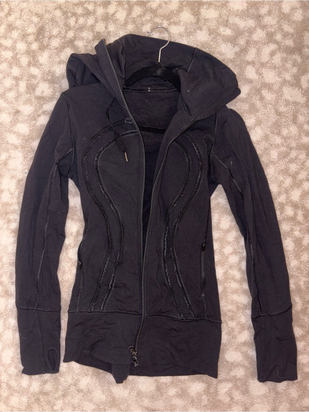 lululemon athletica Black Hooded Zip-Up Jacket